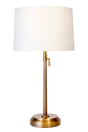 alexis brass rechargeable lamp with linen shade