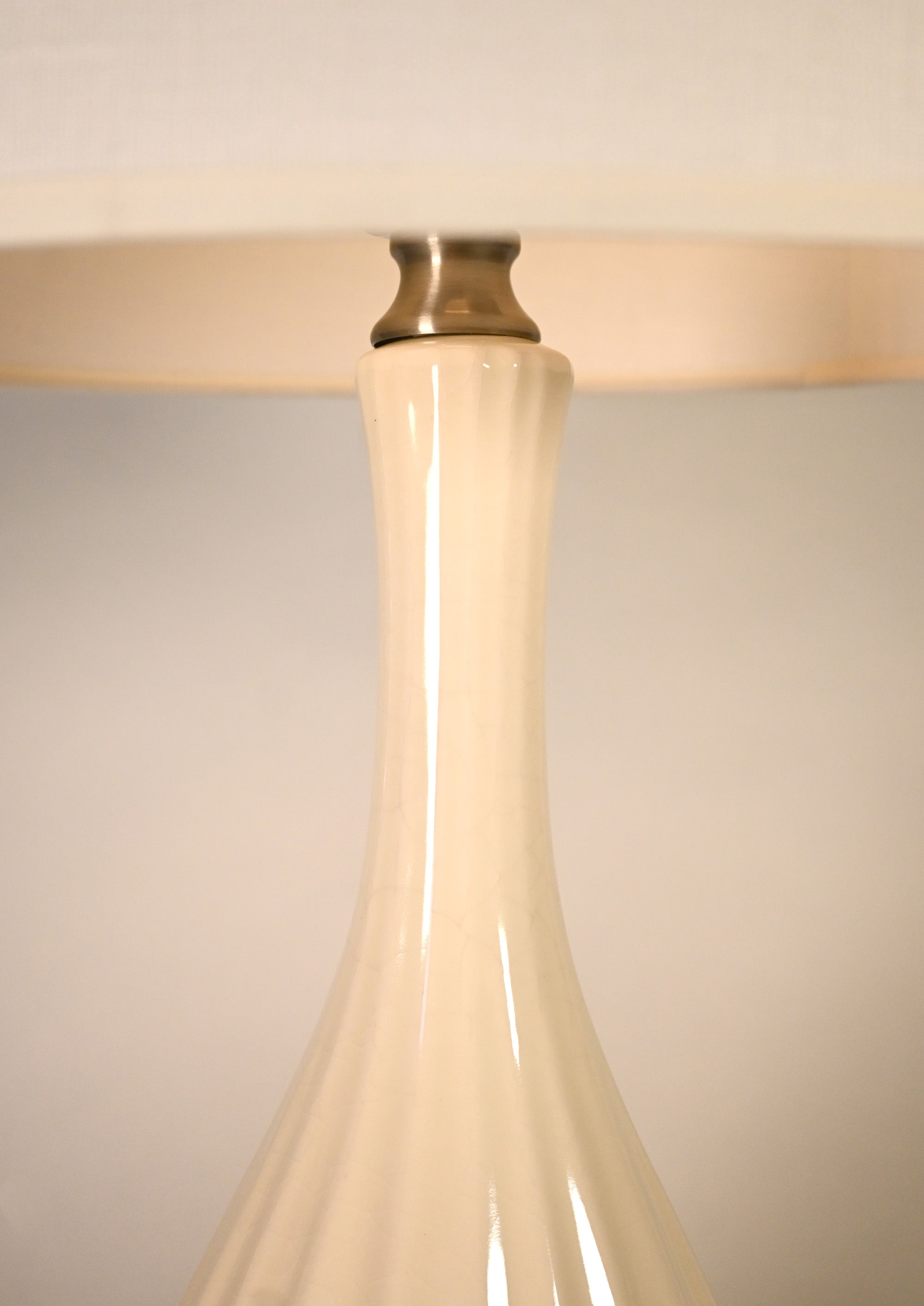 Ava Mini Cordless Lamp Ivory on nickel Made in the USA