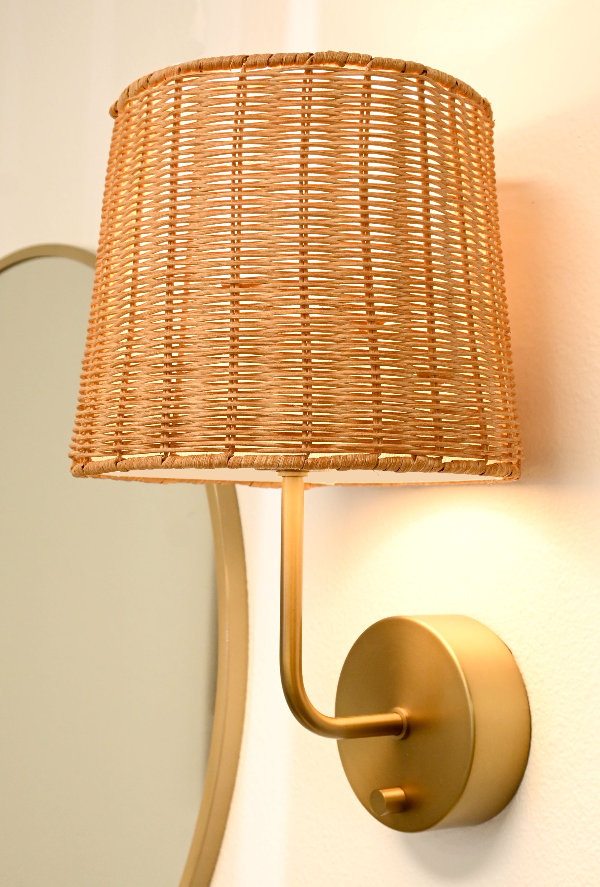 Rattan Wall Sconce Brass (Includes LED Light Bulb) - deals Threshold™ designed.