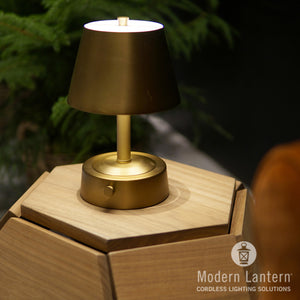 mini brass rechargeable hospitality designer lamp