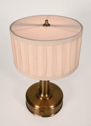 tito rechargeable mini lamp top view with pleated lamp shade