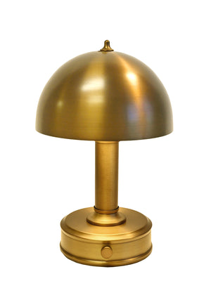 Tito cordless mini lamp in brass metal finish, rechargeable hospitality lamp