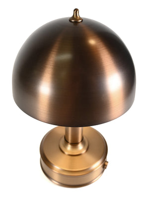 Tito mini rechargeable lamp top view dark brass metal