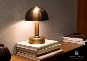 Tito cordless touch mini lamp in vintage brass metal finish