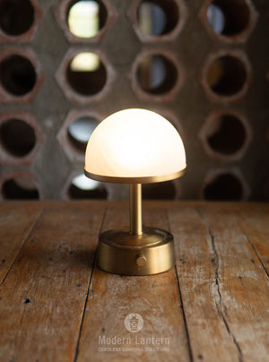 Modern Lantern Cordless Mini Lamp Mini Art Deco Antique Brass