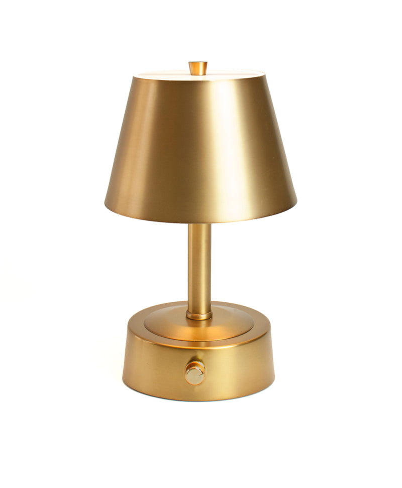 Mini Metal Cordless Lamp Antique Brass
