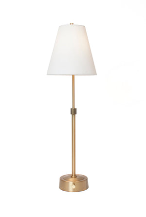 mini telescopic battery operated cordless lamp in brass